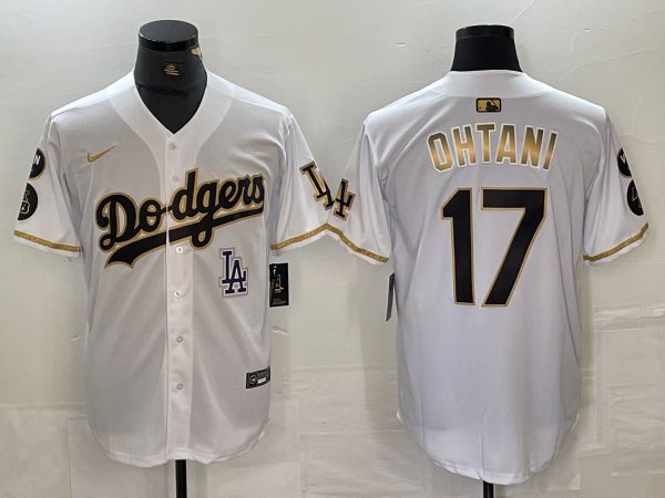 Men Los Angeles Dodgers 17 Ohtani White Fashion Nike Game MLB Jersey style 5
